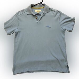 Tommy Bahama Polo Shirt Men Small Short Sleeve Light Blue Cotton Blend